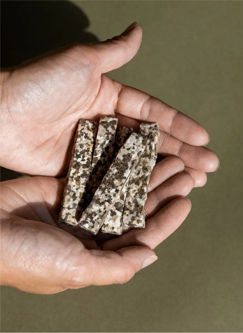 Hands holding PlantKiss indoor plant food spikes